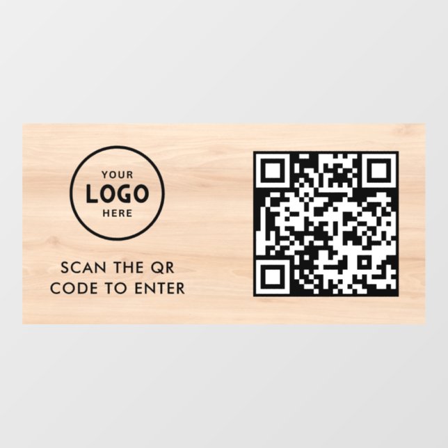 Zugangskontrolle | QR-Code Geschäftslogo Eintrag B Fensteraufkleber (Blatt)