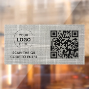 Zugangskontrolle QR-Code Geschäftslogo-Eintrag Fensteraufkleber