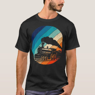 Zugbahn Vintages Retro-Lokomotive Altes Modell T-Shirt