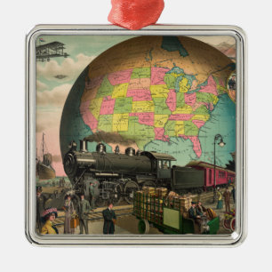 Züge, Flugzeuge u. alles anderes Silbernes Ornament