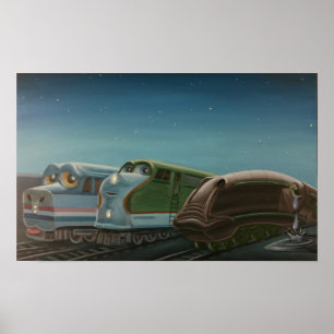 Züge in Boston Yard Poster