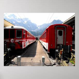 Züge in Engelberg in den Schweizer Alpen Poster