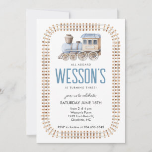 Züge zum Geburtstag, alle an Bord Einladung