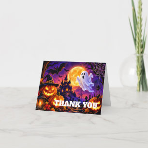 Zugefaltete Halloween-Dankeskkarte Dankeskarte