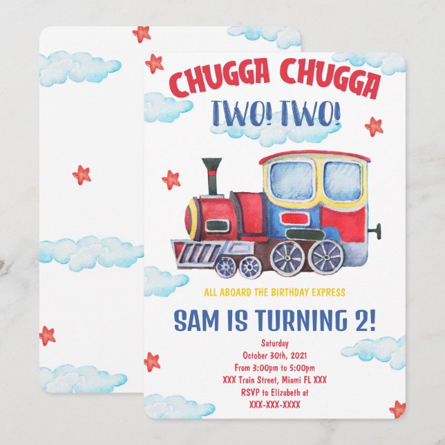 Zugeinladungen Einladung (Vorne/Hinten)