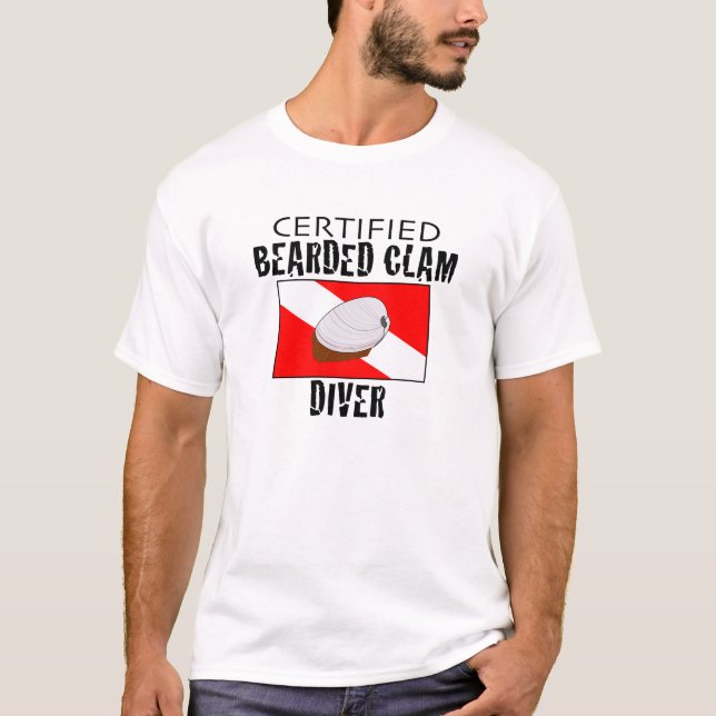Zugelassener bärtiger Muschel-Taucher T-Shirt (Vorderseite)