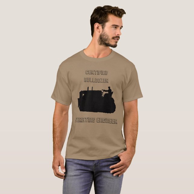 ZUGELASSENER PLANIERRAUPEN-FUNKTIONIERENDER T-Shirt (Vorne ganz)