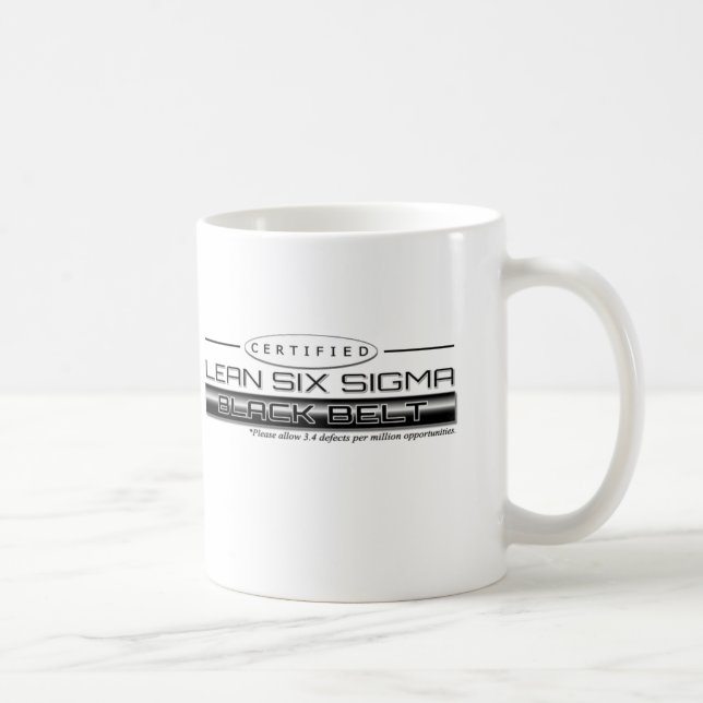 Zugelassenes Mageres sechs Sigma-schwarzer Gürtel Kaffeetasse (Rechts)