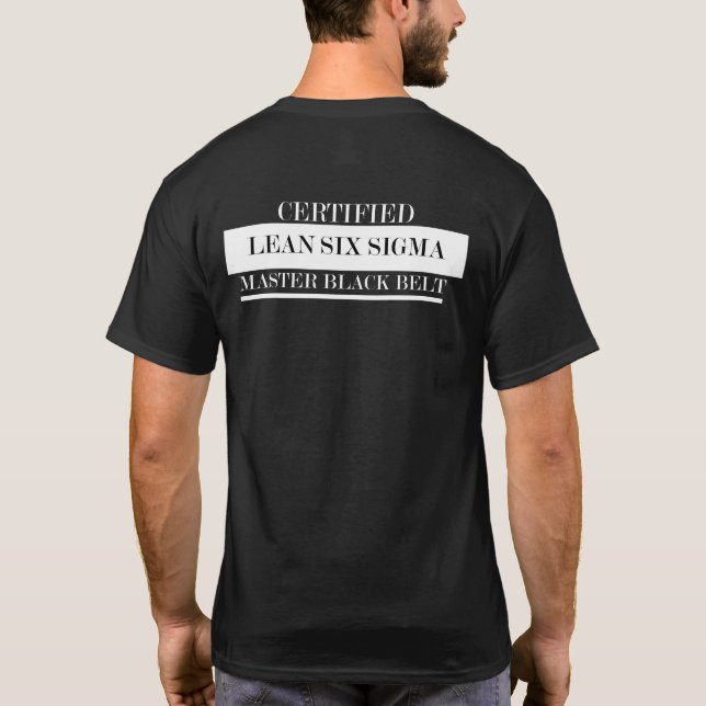 Zugelassenes Mageres sechs Sigma-Vorlagenschwarzer T-Shirt (Rückseite)