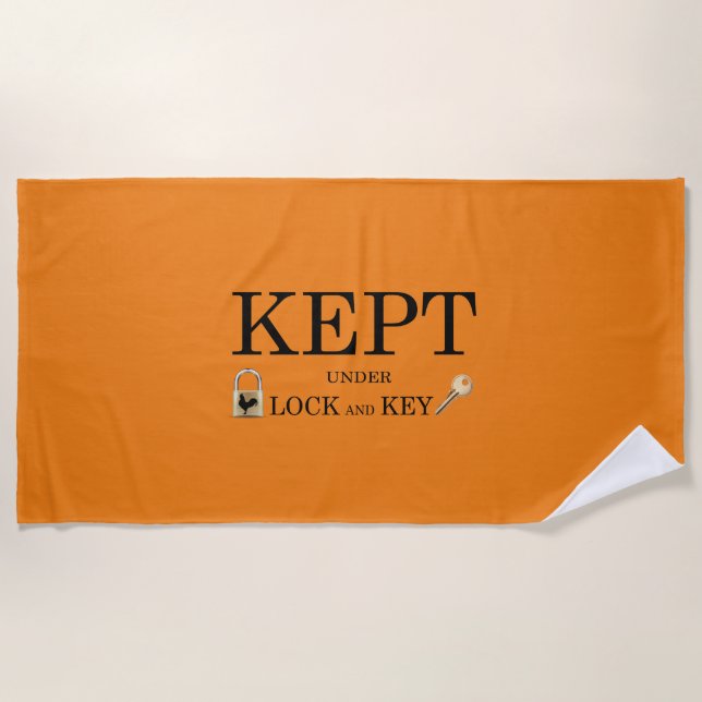 Zugeschlossen in Keuschheit Strandtuch (Vorderseite)