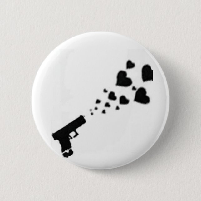 Zugeschlossen u. mit Herzen geladen Button (Vorderseite)