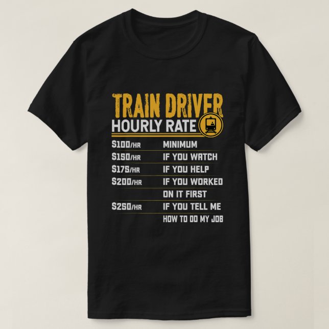 Zugfahrer Stündliche Fahrpreisfreigabe T-Shirt (Design vorne)