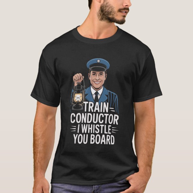 Zugführer Ideen Arbeitsberuf Eisenbahn Bahn T-Shirt (Vorderseite)