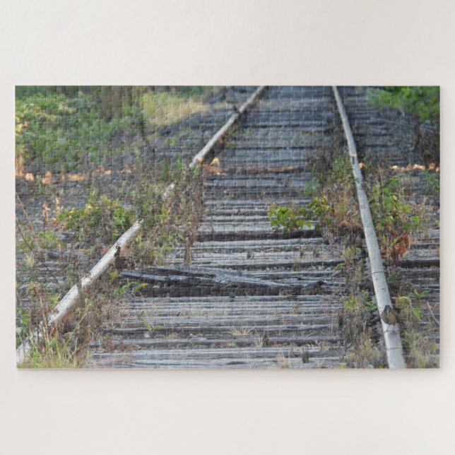 Zuggleise und kleiner Vogel Puzzle (Horizontal)