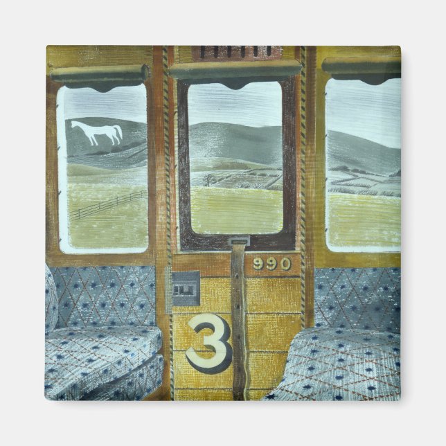 Zuglandschaft (von Eric Ravilious) Magnet (Vorne)