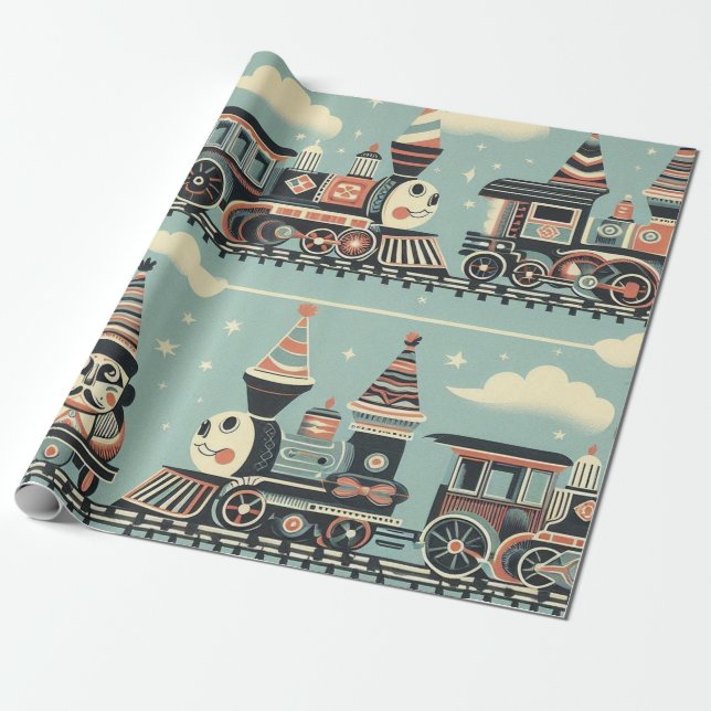 Zugpapier zum Geburtstag Geschenkpapier (Ungerollt)