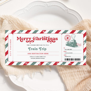 Zugreise Weihnachts Bordkarte Geschenk Ticket Einladung