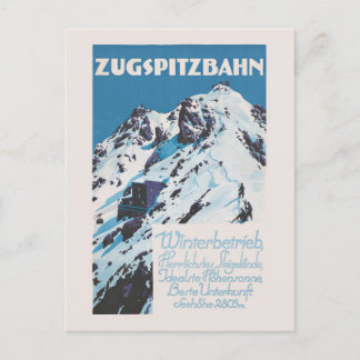 Zugspitzbahn Vintage Poster 1927 Postkarte