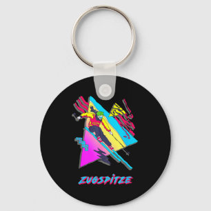 Zugspitze Retro-Skifahrer Skifahren Design inspiri Schlüsselanhänger
