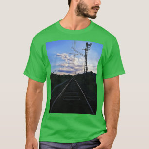 Zugspuren schöner Himmel T-Shirt