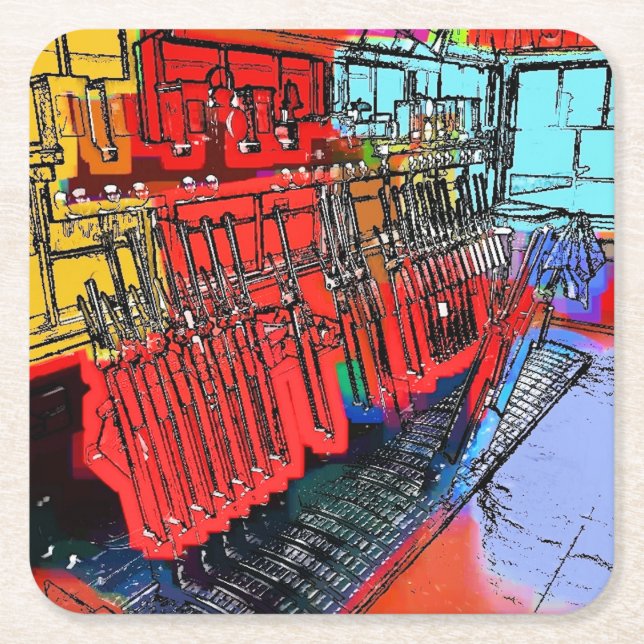 ZUGSTATIONEN RECHTECKIGER PAPPUNTERSETZER (Vorderseite)