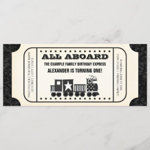 Zugticket Geburtstagsparty Einladung