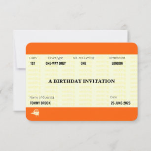 Zugticket inspiriert Geburtstag Einladung