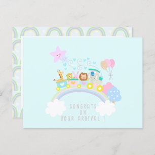 Zugtiere blau postkarte