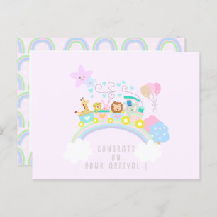 Zugtiere rosa postkarte