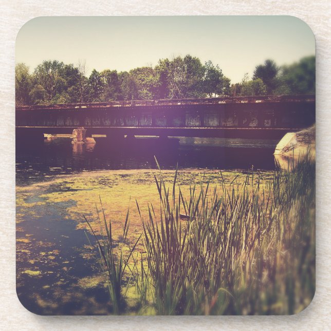 Zugtrassen auf dem Fluss Getränkeuntersetzer (Vorderseite)