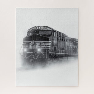 Zugtrassen Schwarz-Weiß Puzzle