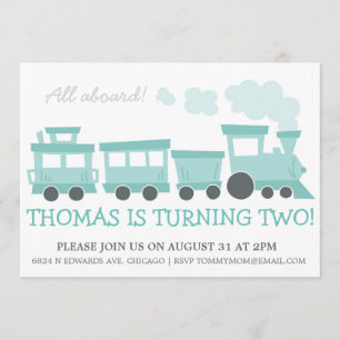 Zugwagen Geburtstagsparty Einladung
