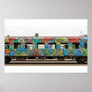 Zugwagen Graffiti Mural Poster