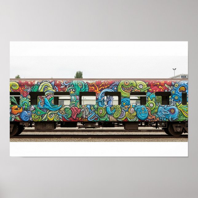 Zugwagen Graffiti Mural Poster (Vorne)