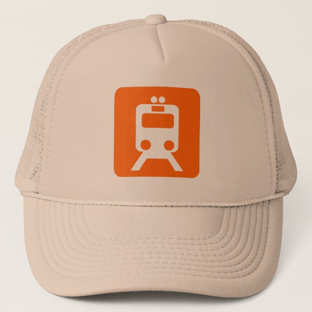 Zugzeichen - Orange Truckerkappe (Vorderseite)