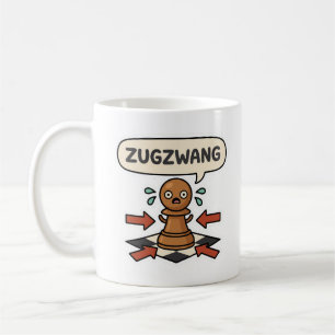 Zugzwang Lustiges Schach-Meme Süßer verängstigter  Kaffeetasse