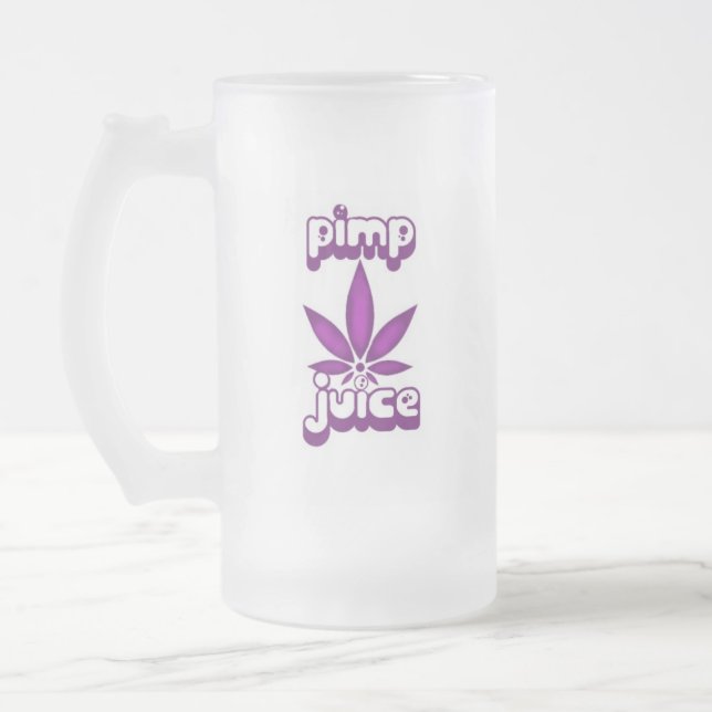 Zuhältersaft-Tasse Mattglas Bierglas (Links)