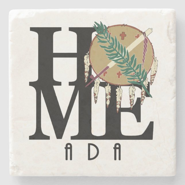 ZUHAUSE Ada Oklahoma Steinuntersetzer (Vorderseite)