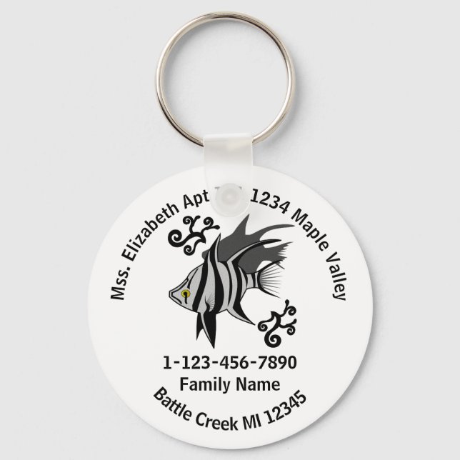 Zuhause-Adresse der alten Ehefrau verloren Schlüsselanhänger (Vorderseite)