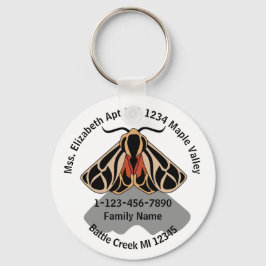 Zuhause-Adresse der gestorbenen Tiger Moth Family Schlüsselanhänger