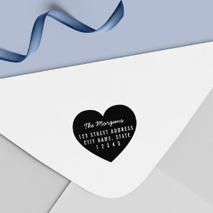 Zuhause-Adresse der Herzhintergrundfamilie Permastempel