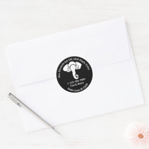 Zuhause-Adresse der White Elephant Family republik Runder Aufkleber
