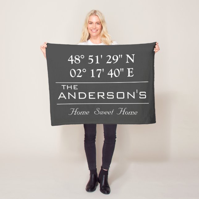 Zuhause-Adresse für den benutzerdefinierten Latitu Fleecedecke (Beispiel)