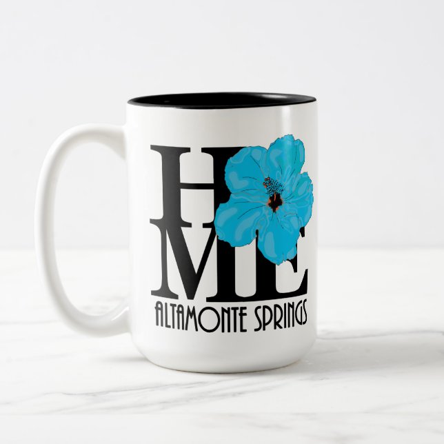 ZUHAUSE Altamonte Springs Blue Hibiskus 15oz Zweifarbige Tasse (Links)