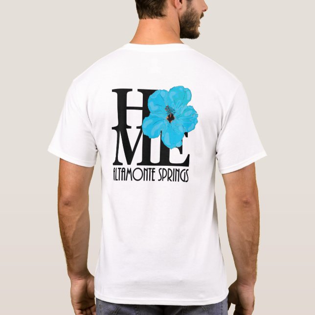 ZUHAUSE Altamonte Springs Blue Hibiskus (Rückseite T-Shirt (Rückseite)