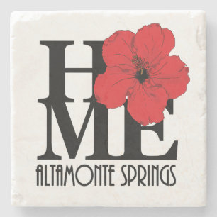 ZUHAUSE Altamonte Springs Red Hibiskus Steinuntersetzer