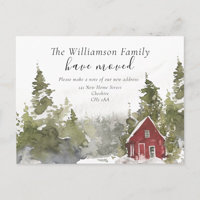 Zuhause Änderung der Anschrift Postkarte (Vorderseite)