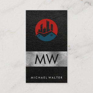 Zuhause Architect-Gebäude   Leder Visitenkarte