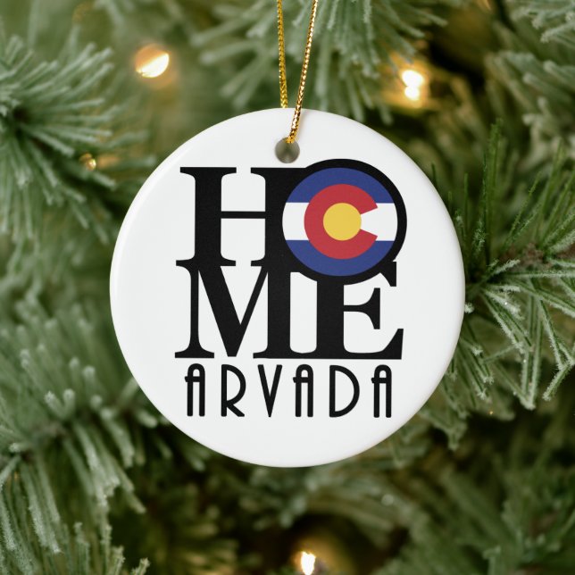 ZUHAUSE Arvada Colorado Keramik Ornament (Baum)