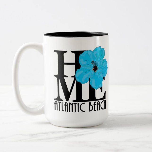 ZUHAUSE Atlantic Beach 15oz Blue Hibiskus Zweifarbige Tasse (Links)
